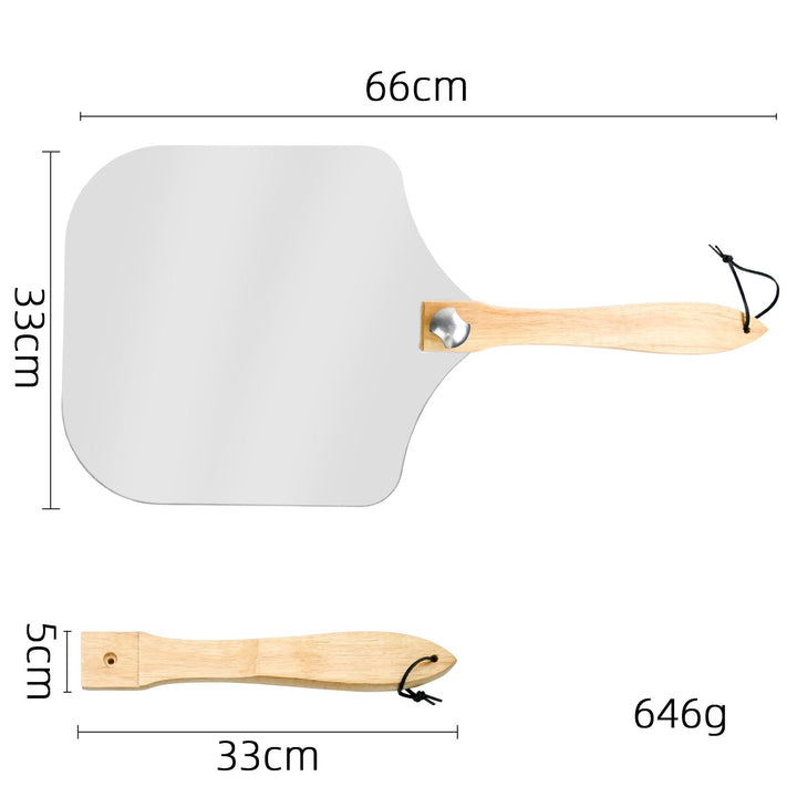 professional pizza peel set with foldable beech wood handle, aluminum paddle and stainless steel rocker cutter Stornfield