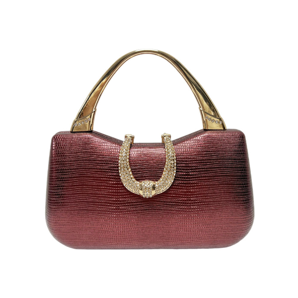 Crocodile-Effect Evening Handbag