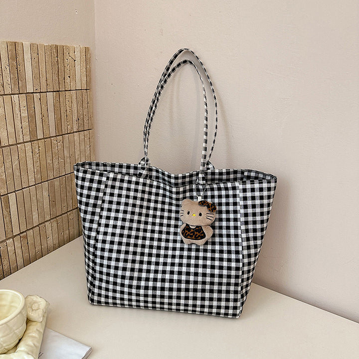 Stylish Gingham Tote Bag