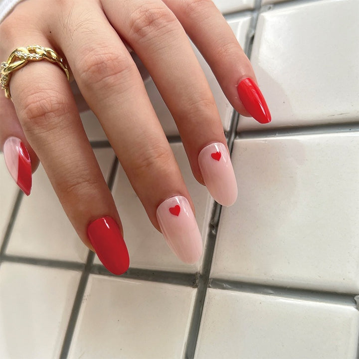 Elegant Nail Extensions with Heart Design Stornfield