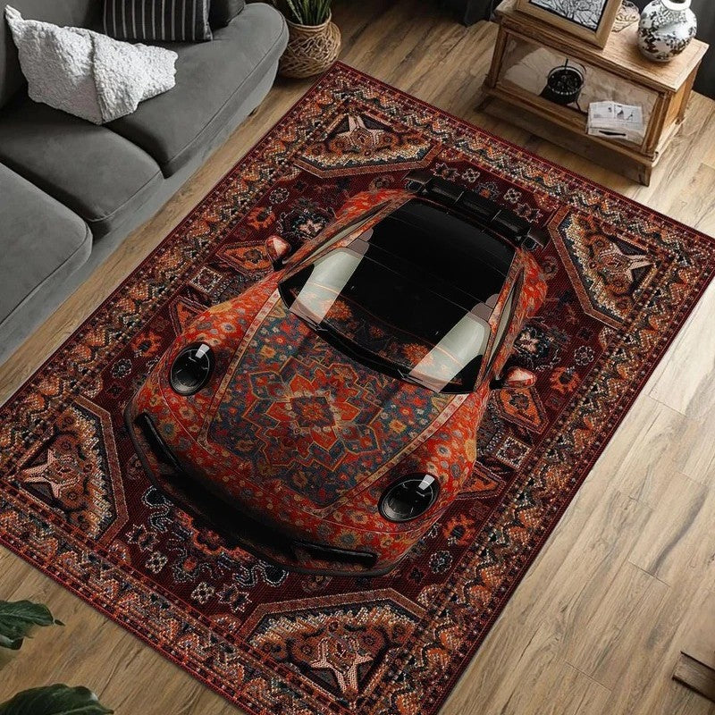 Decorative Auto-Themed Area Rug