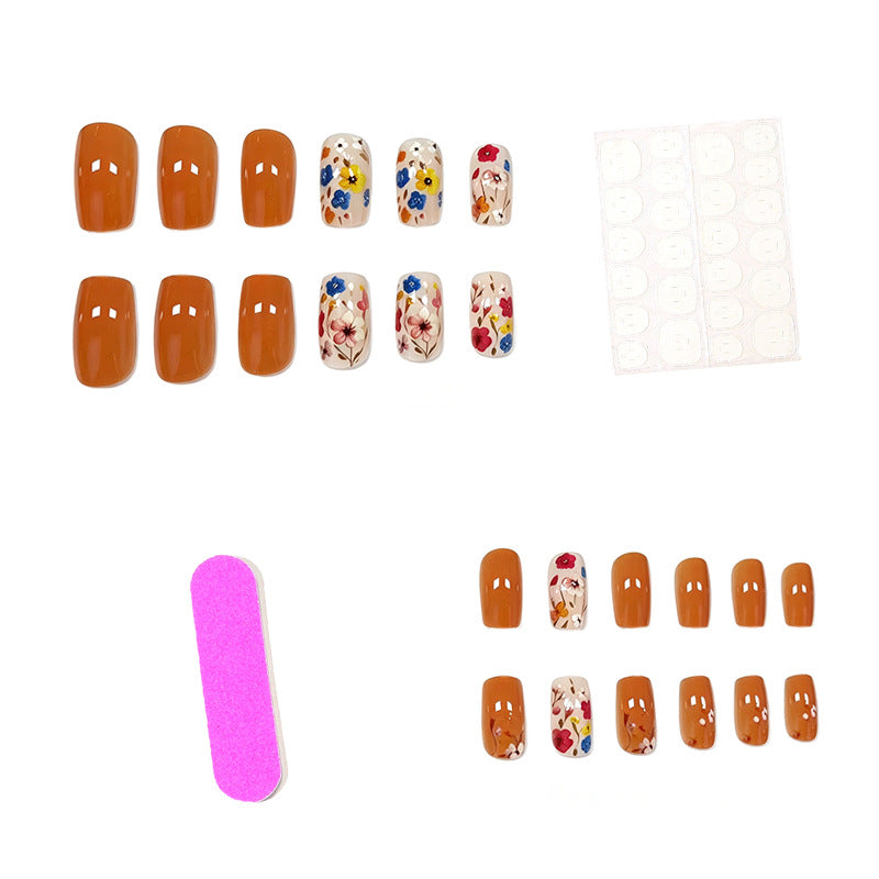 Floral Patterned Press-On Nail Enhancements Stornfield