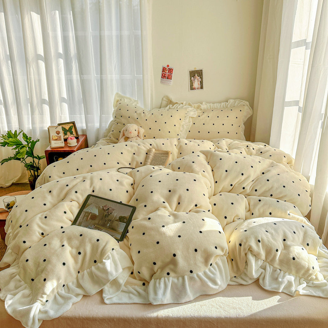 Polka Dot Plush Duvet Set