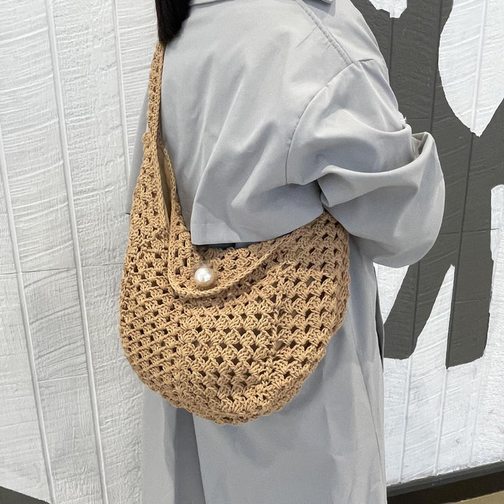 Hand-knotted shoulder bag with bead closure Stornfield