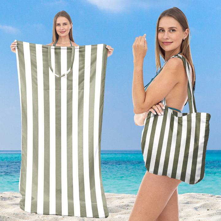large practical beach towel with integrated carrying bag Stornfield