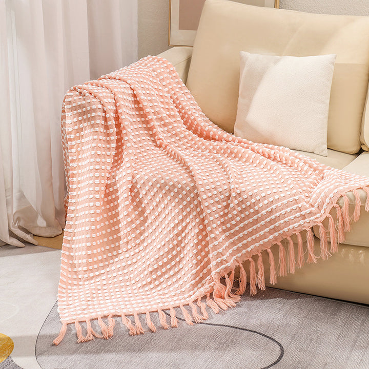 Women's Structured Throw Blanket with Fringes Stornfield