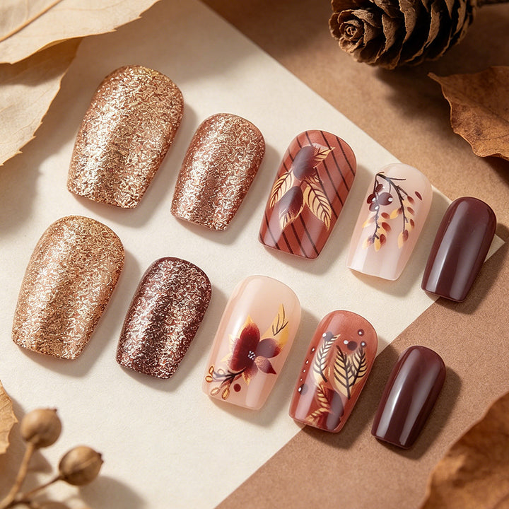 Elegant Artistic Press-On Nail Set Stornfield