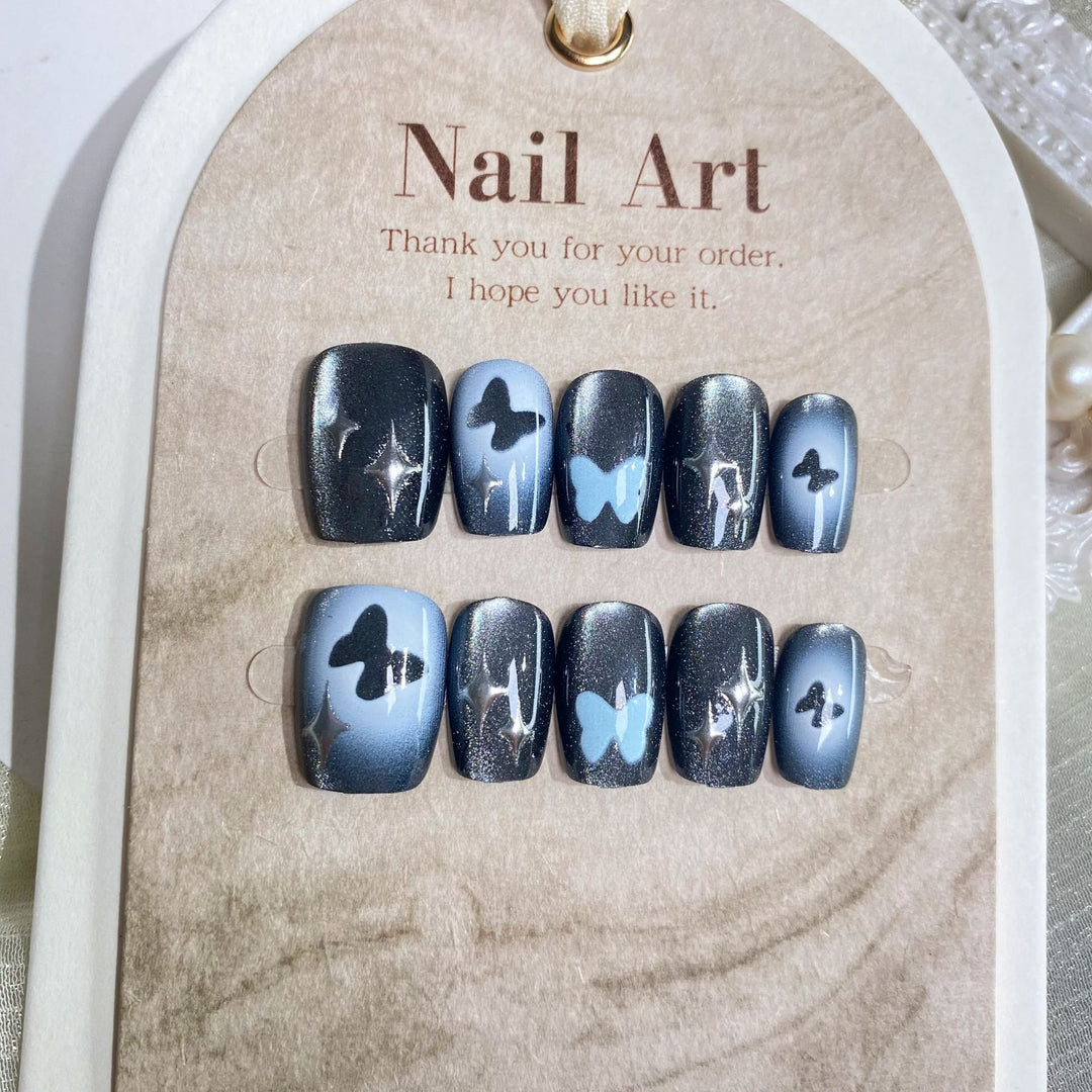 Artistic Butterfly-Design Press-On Nail Set