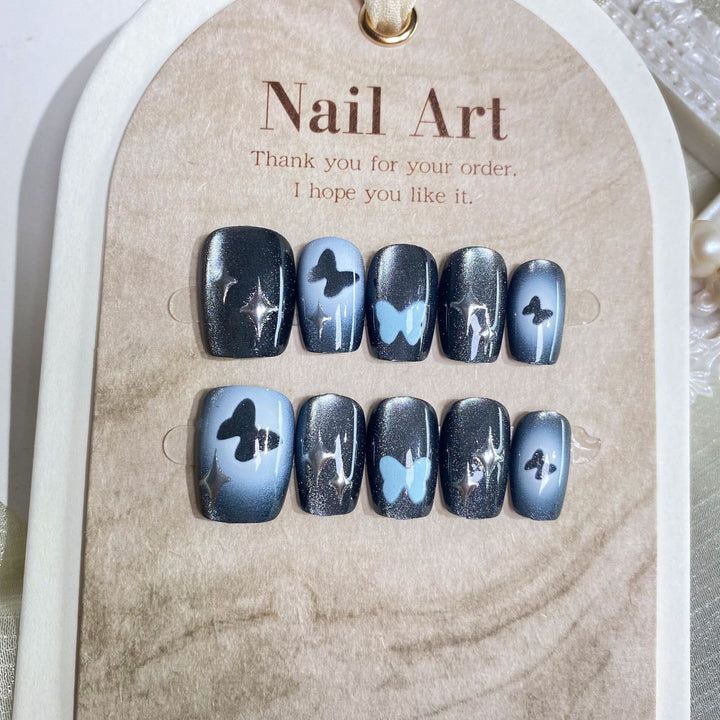 Artistic Butterfly-Design Press-On Nail Set