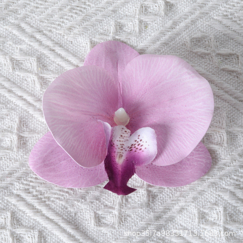 Elegant Silk Orchid Hair Accessory