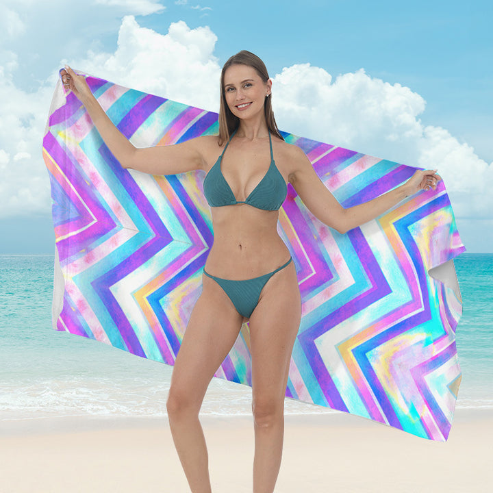 Beach towel with vibrant tropical plant motif Stornfield