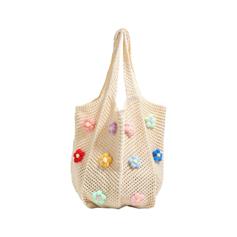 Floral Patterned Crochet Tote Bag Stornfield