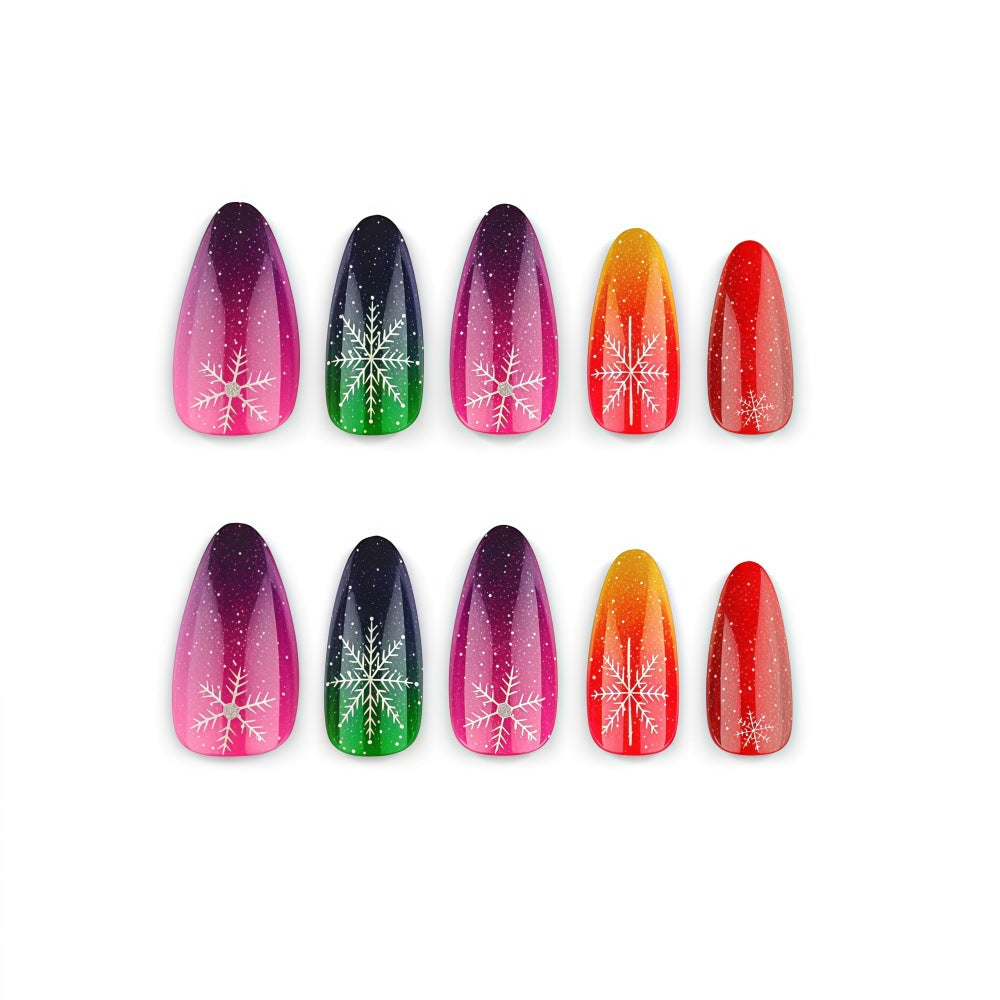 Artificial nails with sparkling snowflake design Stornfield