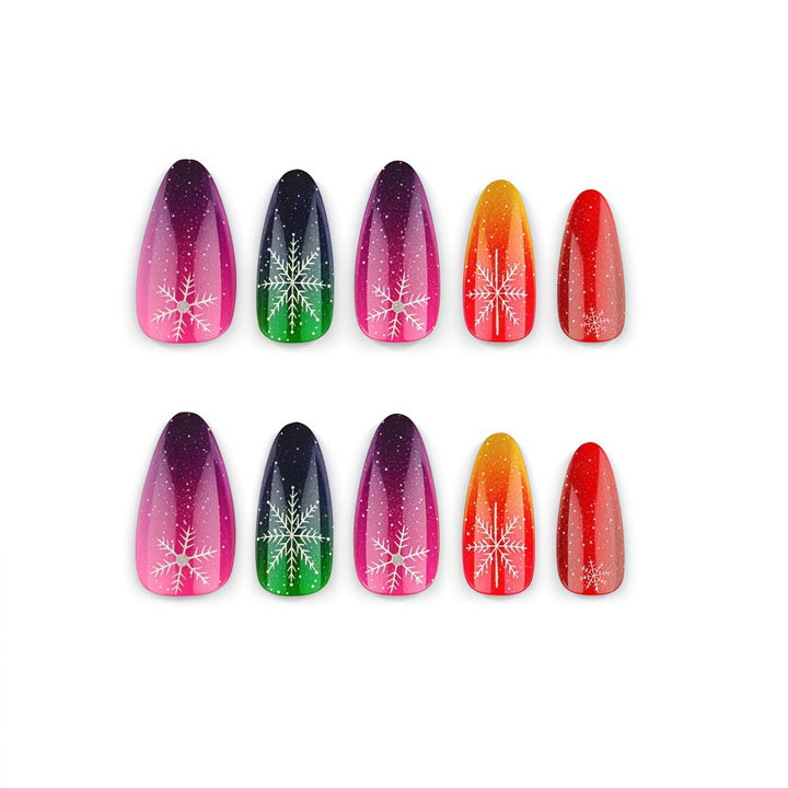 Artificial nails with sparkling snowflake design Stornfield