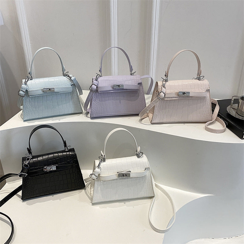 Elegant Crocodile-Embossed Handbag