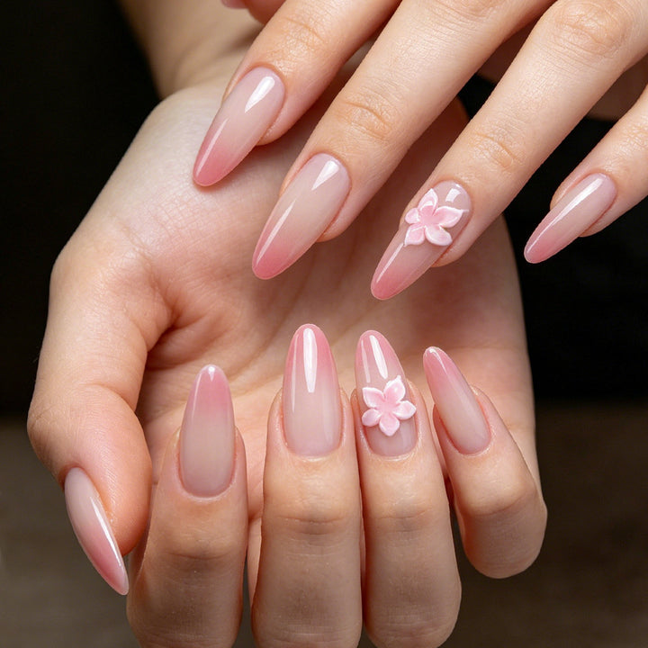 Elegant Floral Press-On Nails Stornfield
