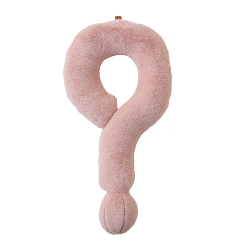 U-shaped neck travel pillow with soft faux fur and pompom