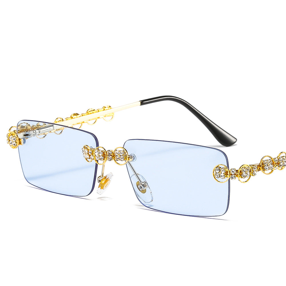 Women's designer sunglasses with sparkling frame and rectangular lenses Stornfield