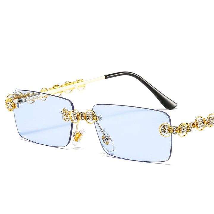 Women's designer sunglasses with sparkling frame and rectangular lenses Stornfield