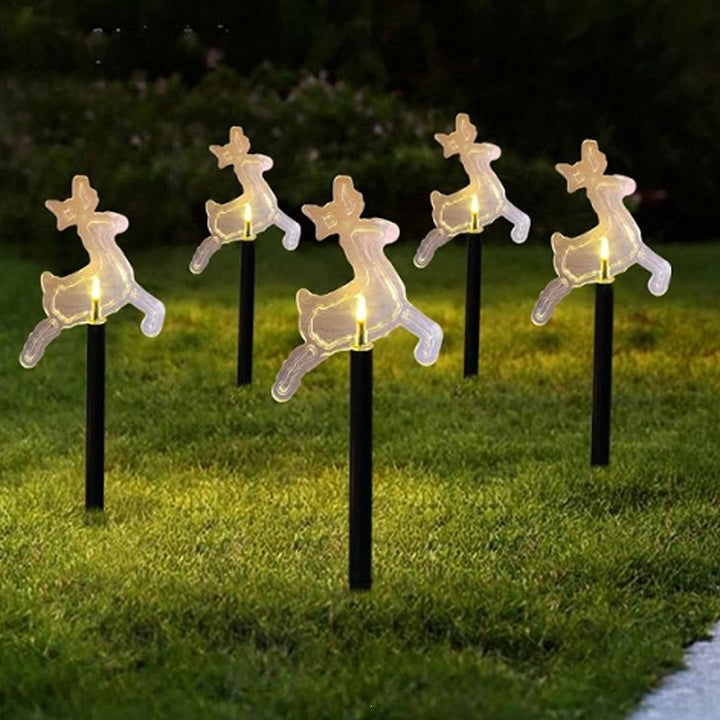 Acrylic Holiday Motif Solar Pathway Stake Lights With Warm LED And Ground Spike Stornfield