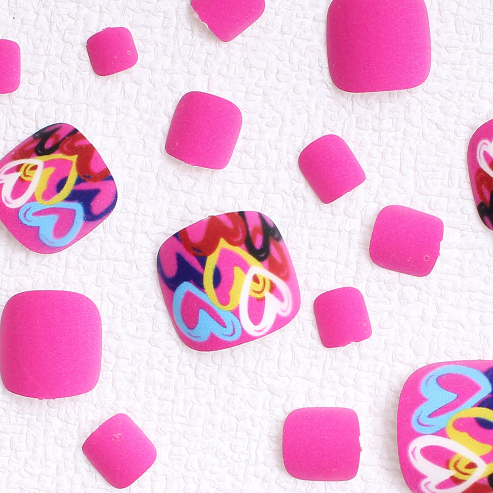 Artistic Heart-Designed Press-On Toenails Stornfield