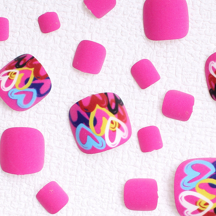 Artistic Heart-Designed Press-On Toenails Stornfield