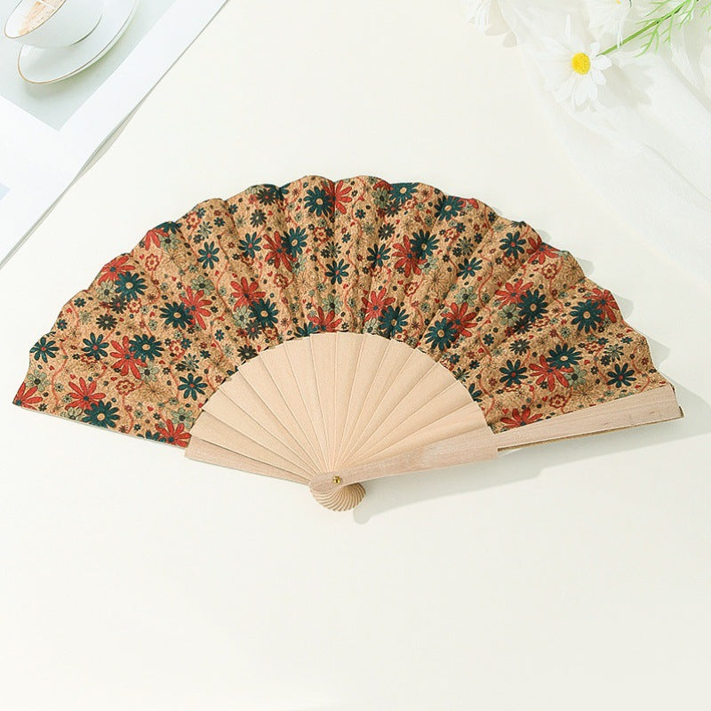 Women's handmade fan with floral motifs Stornfield