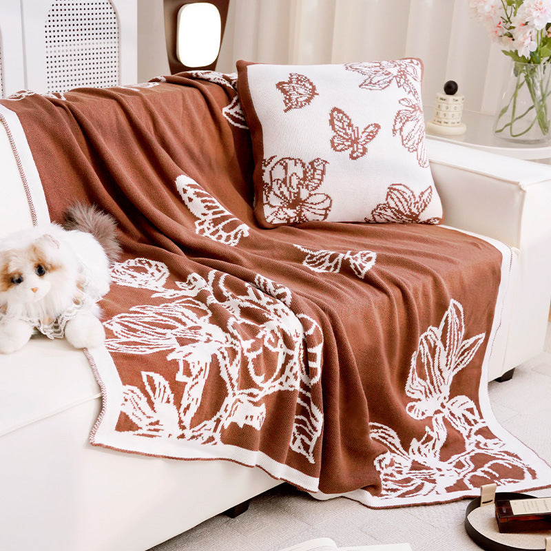 Women's Decorative Throw Blanket with Floral Design Stornfield