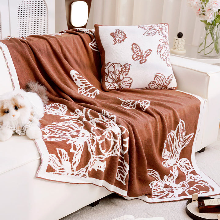 Women's Decorative Throw Blanket with Floral Design Stornfield