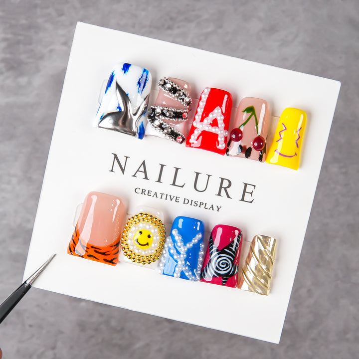 Artistic Press-On Nail Art Set