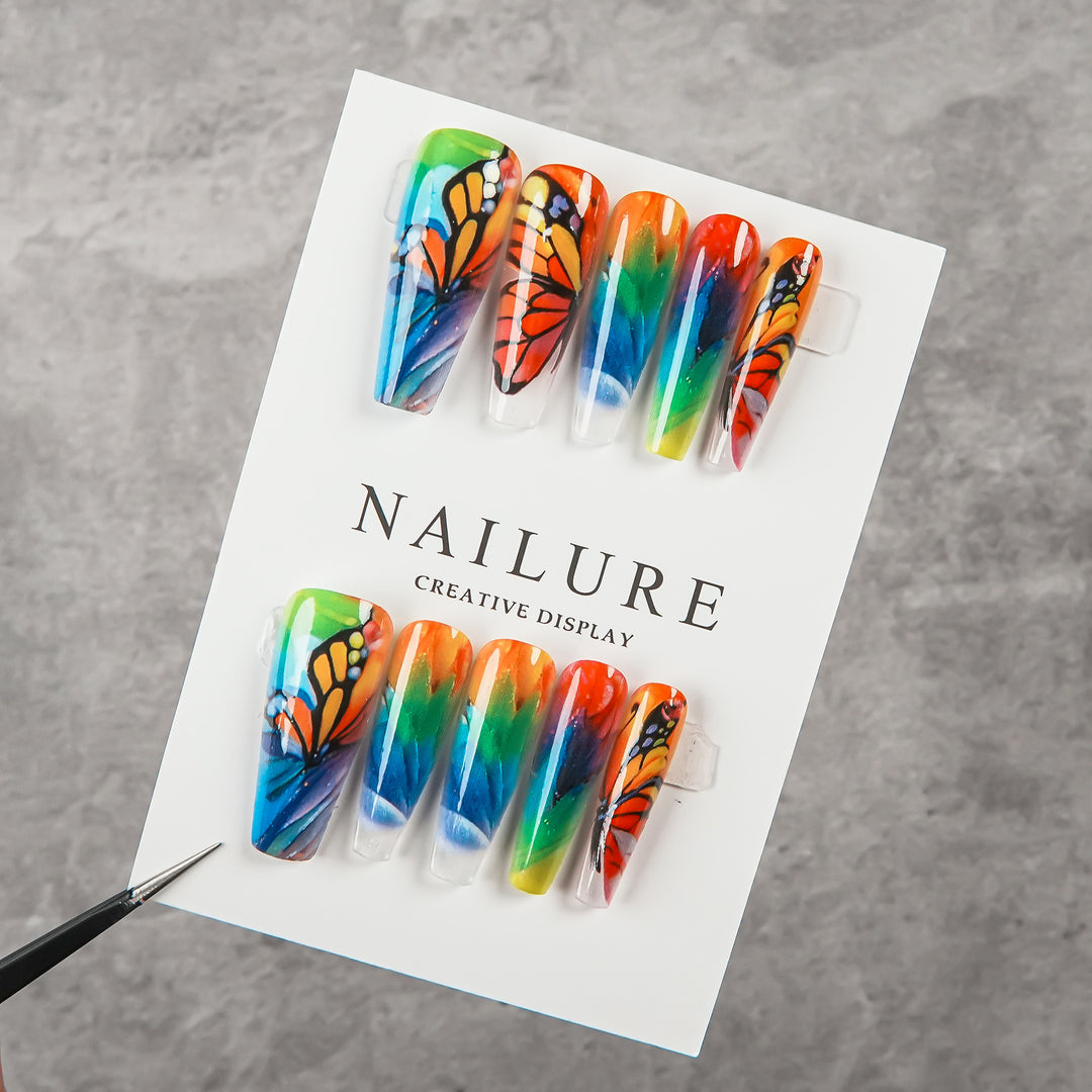 Artistic Butterfly Design Press-On Nails