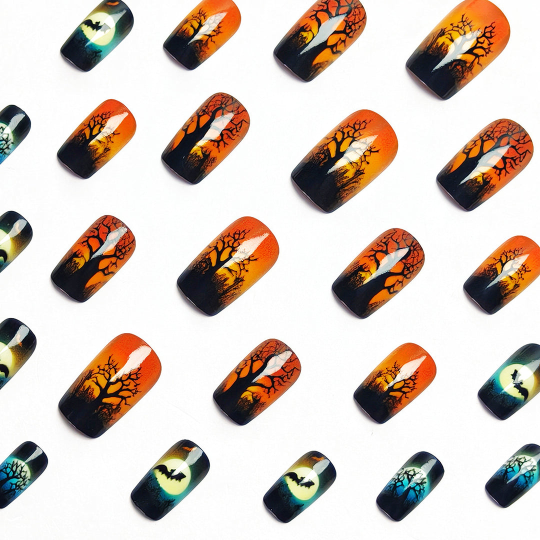 Artificial nails with autumnal creepy design Stornfield