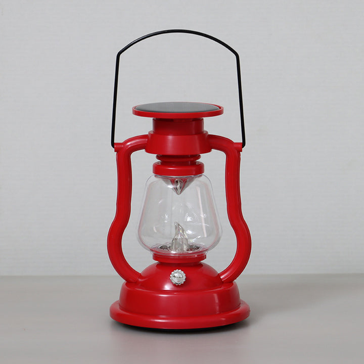 Antique-Inspired Solar LED Lantern With Glass Globe And Metal Handle Stornfield