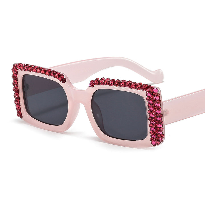 Women's Glamorous Square Sunglasses with Sparkling Crystal Frame Stornfield