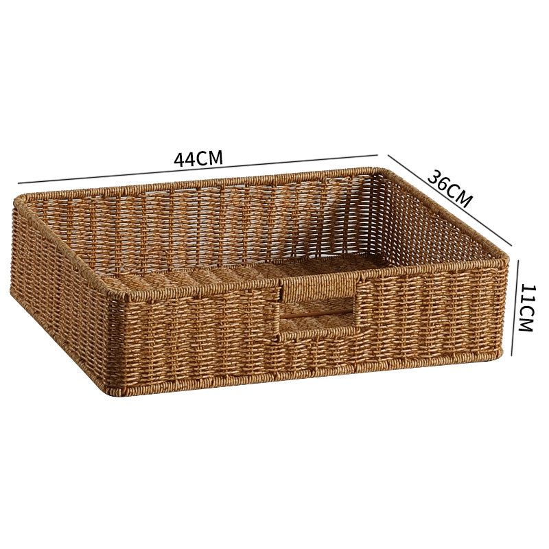 Handwoven Rectangular Storage Basket with Cut-Out Handles Stornfield