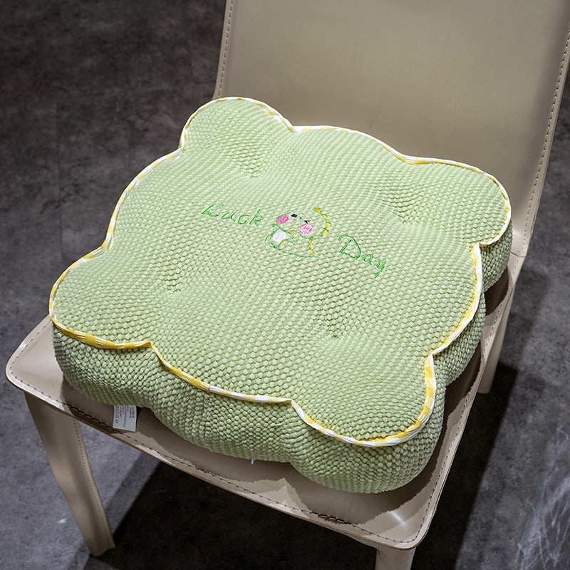 Plush seat cushion with flower pattern Stornfield