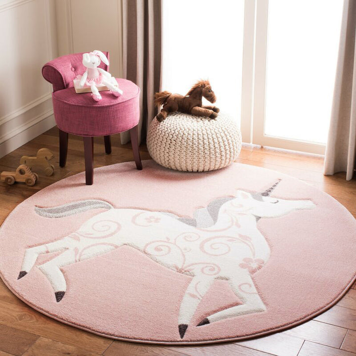 Playful Airplane-Themed Round Area Mat Stornfield