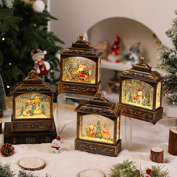 Nostalgic Christmas lantern with moving snowfall scene Stornfield