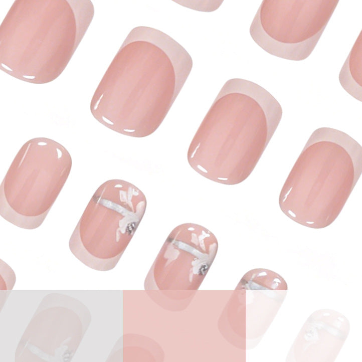 French Tip Floral Nail Art Enhancements Stornfield