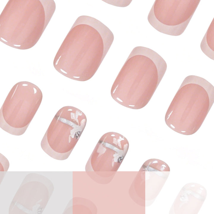 French Tip Floral Nail Art Enhancements Stornfield