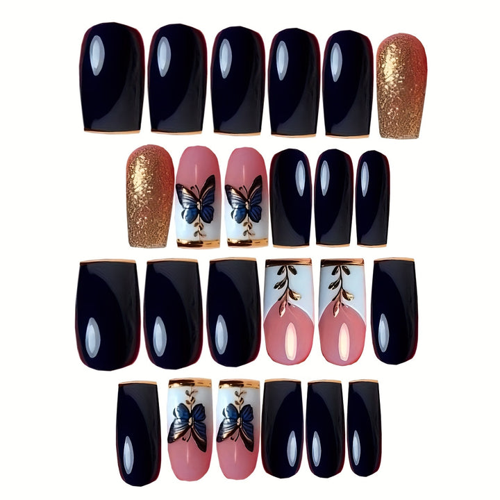 Butterfly-Inspired Elegant Acrylic Press-On Nails Stornfield
