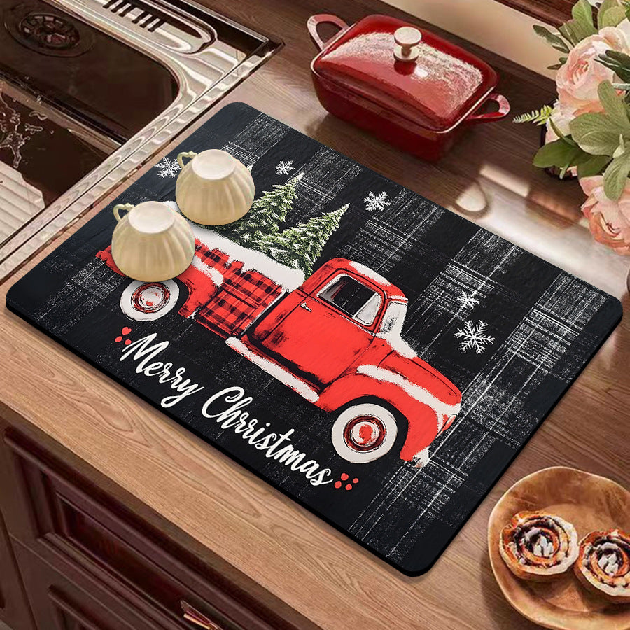 Festive Winter-Themed Kitchen Counter Mat Stornfield