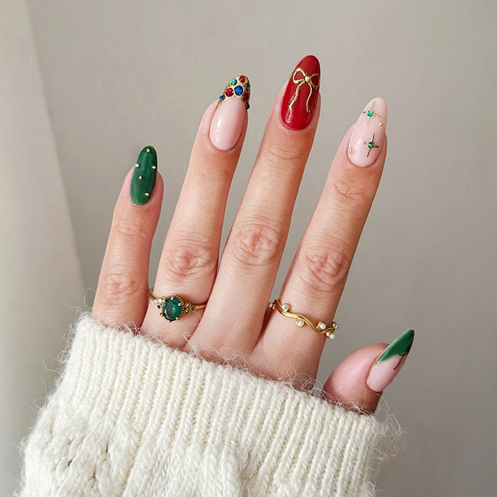 Creative nail art set with festive designs Stornfield