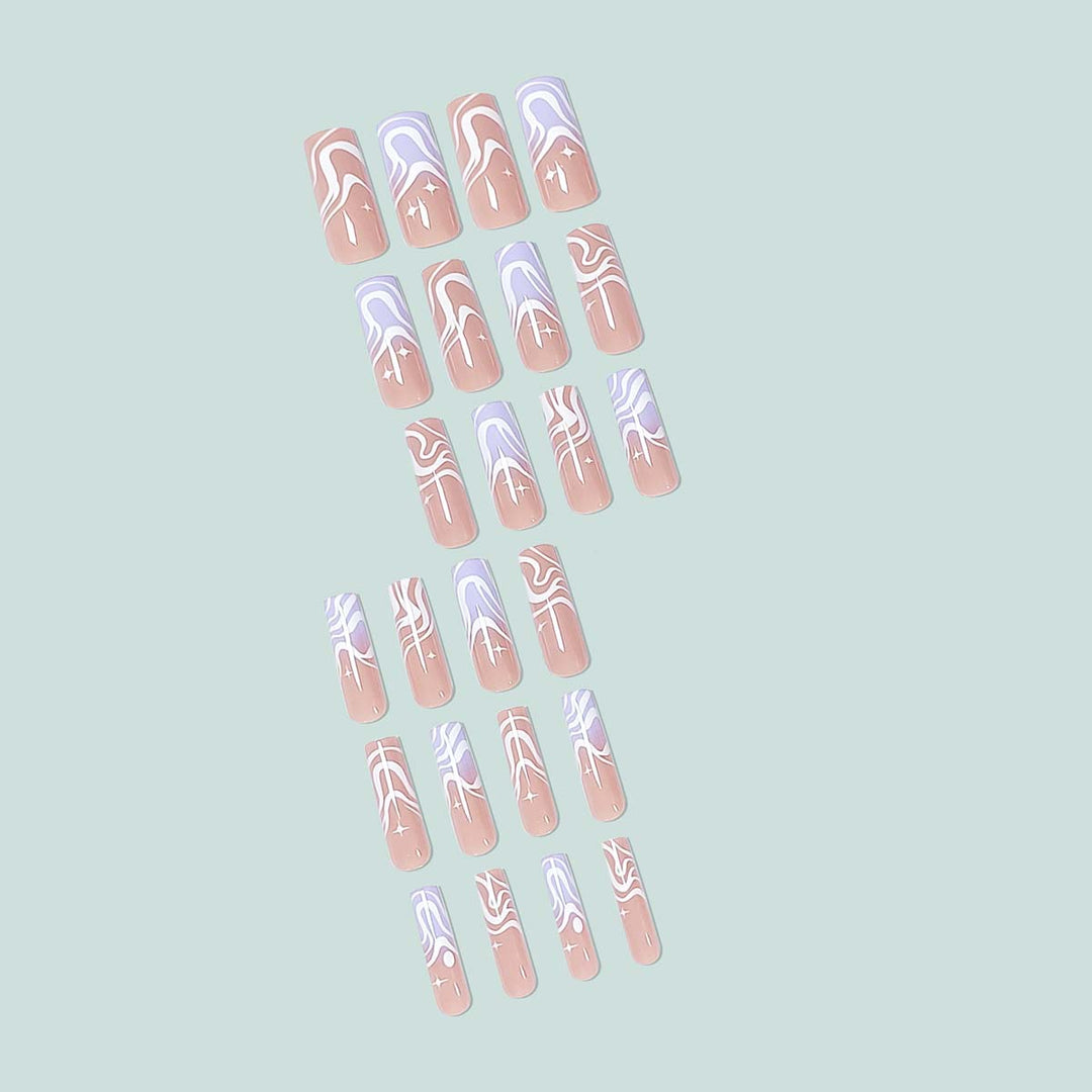 Stylish artificial nails with modern wave designs Stornfield