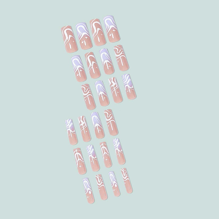 Stylish artificial nails with modern wave designs Stornfield
