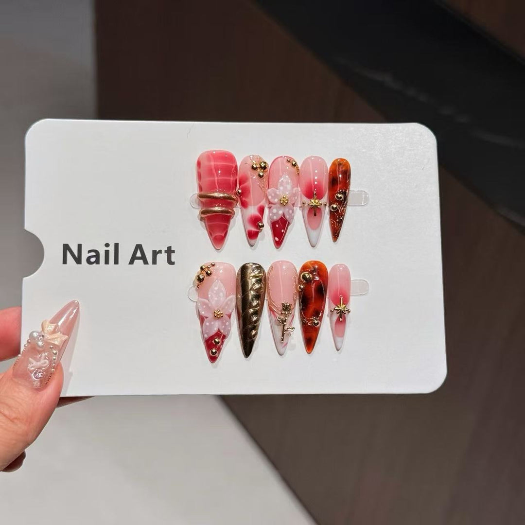 Premium 3D Nail Art Press-On Set
