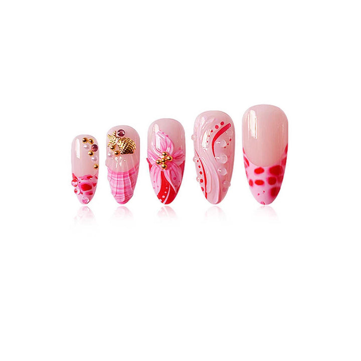 Elegant Floral Acrylic Nail Extensions Stornfield