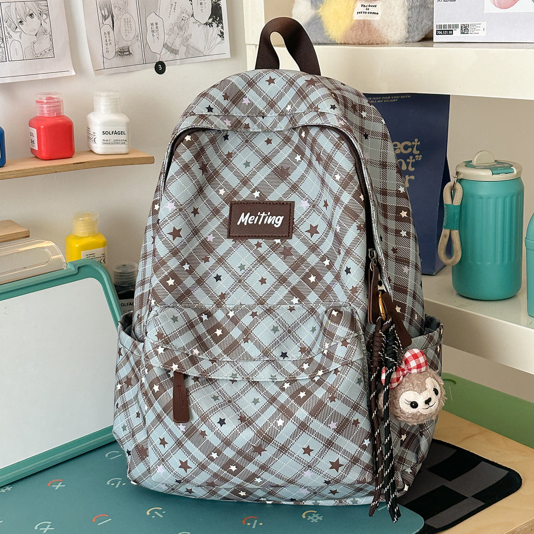 Plaid Pattern Casual Backpack Stornfield