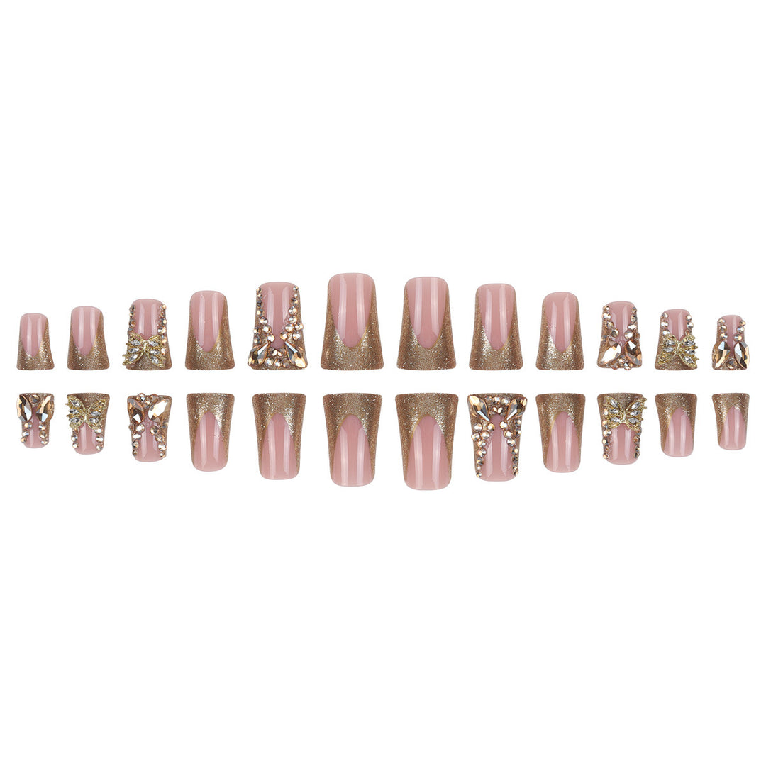 Glamorous Rhinestone Butterfly Press-On Nails Stornfield