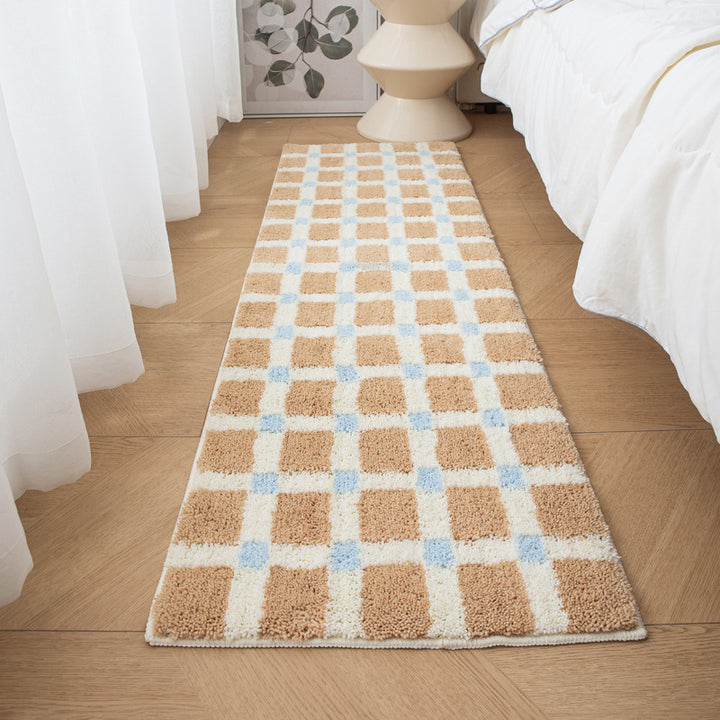 Luxurious Soft Checkered Bath Rug Set